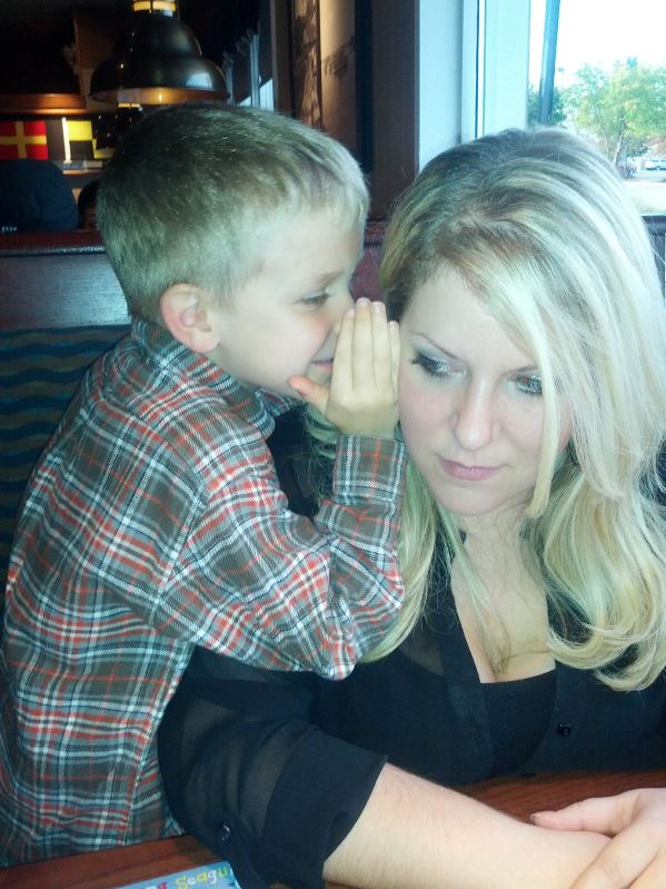 Nate's sixth birthday in 2013.  We were at Nate's choice of restaurant, Red Lobster, and Nate wanted to share something privately with his Mom, Beth.  