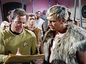 Kirk reads the Constitution to Cloud William.